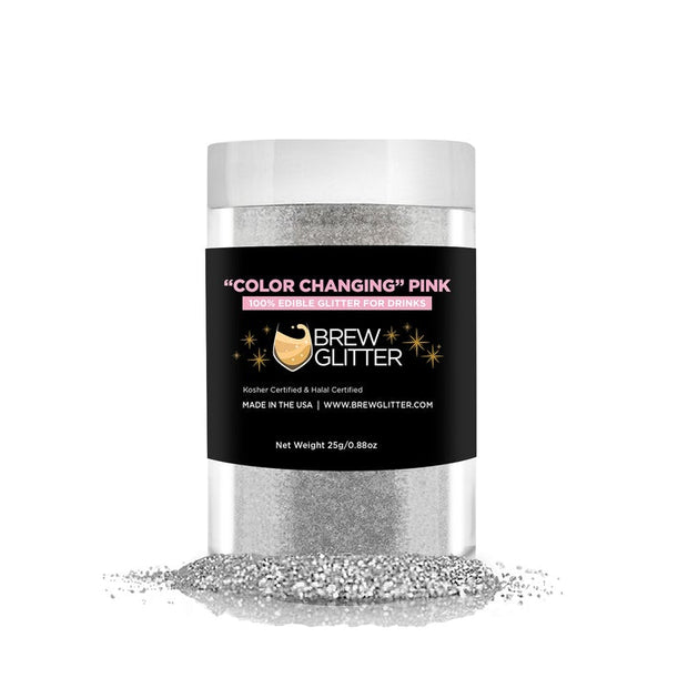 Pink Edible Color Changing Brew Glitter | Cocktail Beverage Glitter
